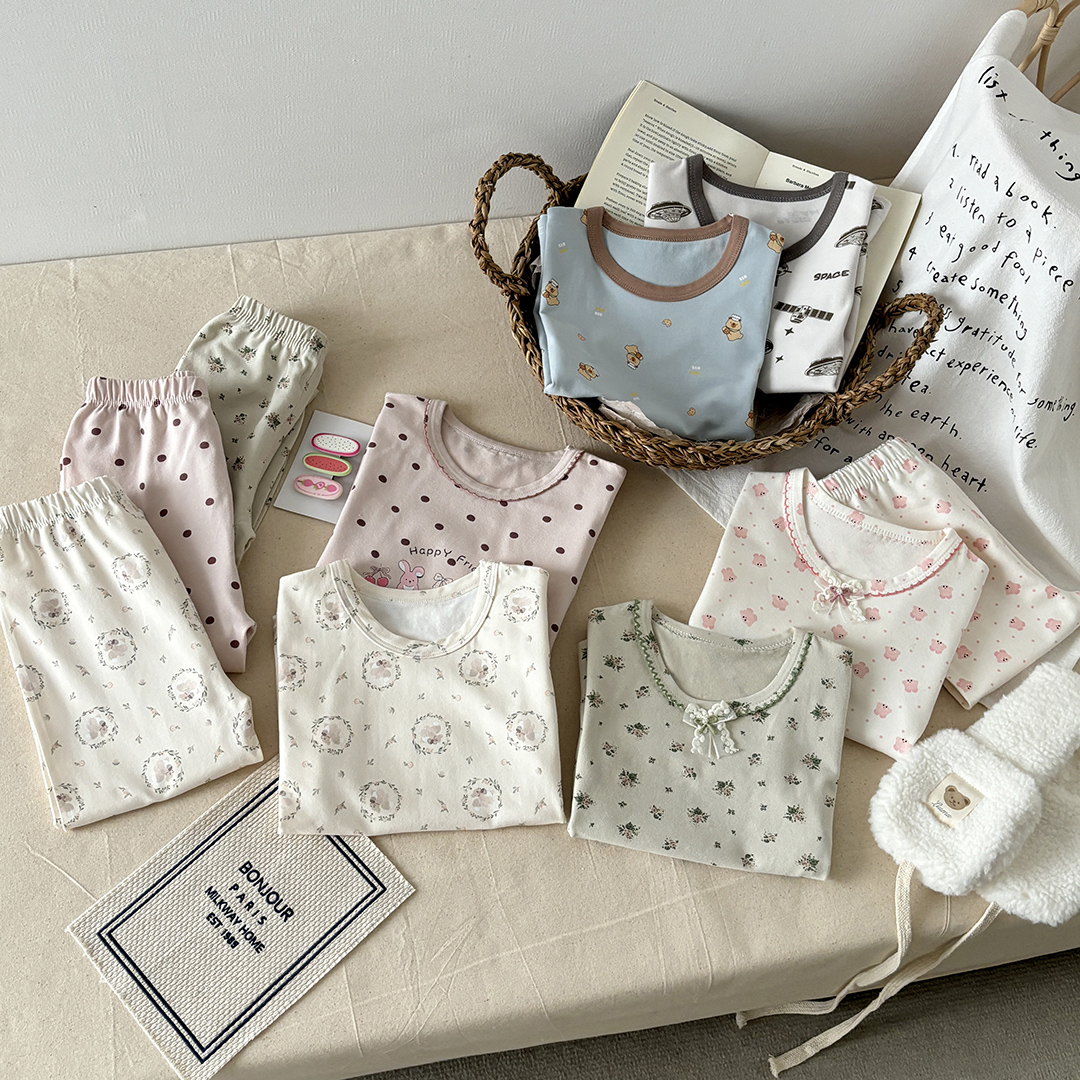 儿童秋冬莱卡棉内衣套装中大童睡衣宝宝秋衣秋裤纯棉家居服