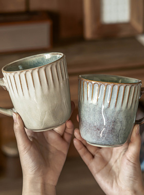 马克杯陶瓷杯漂亮喝水杯早餐杯大容量家用餐厅艺术咖啡杯子高颜值