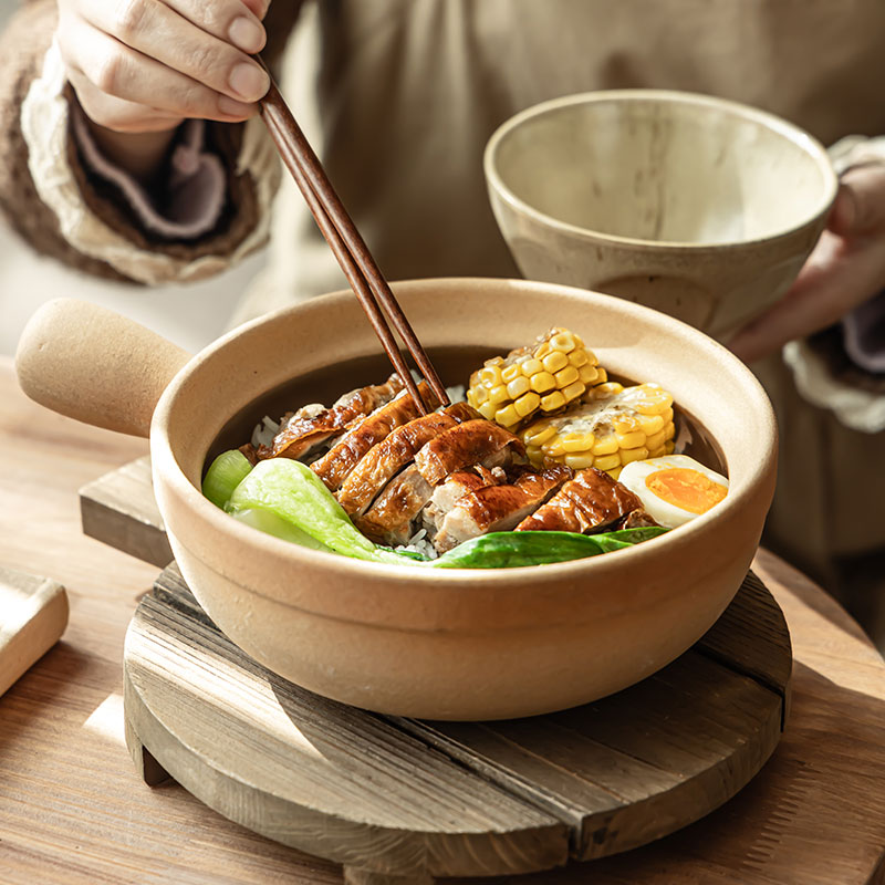 【可明火加热】老式土陶砂锅炖锅