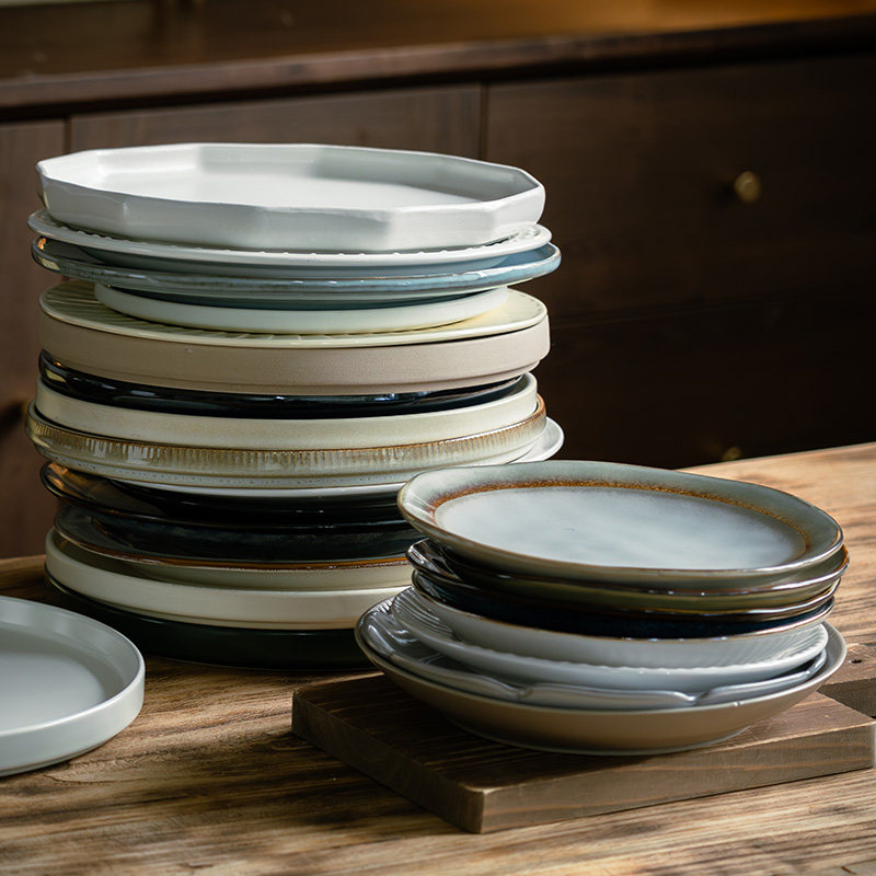 吉田成器10英寸陶瓷西餐盘合集
