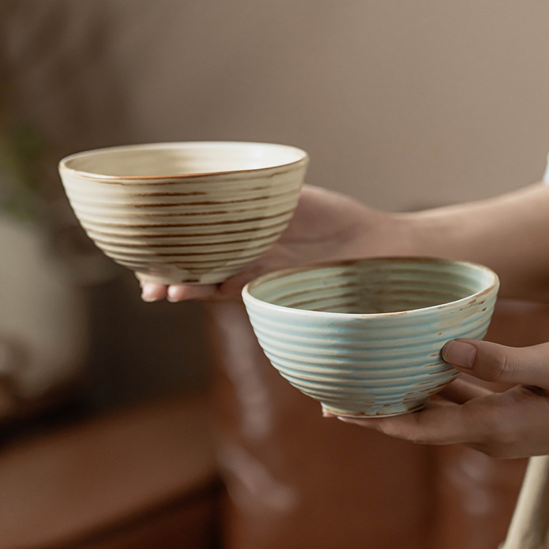 米饭碗家用菜碗小汤碗日式复古风