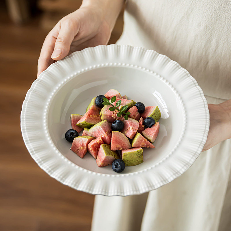 法式餐盘白色盘子菜盘家用2026新款精致漂亮盘子陶瓷水果沙拉盘子,餐饮具,盘,淘宝优惠券,粉丝福利购,淘宝优惠卷