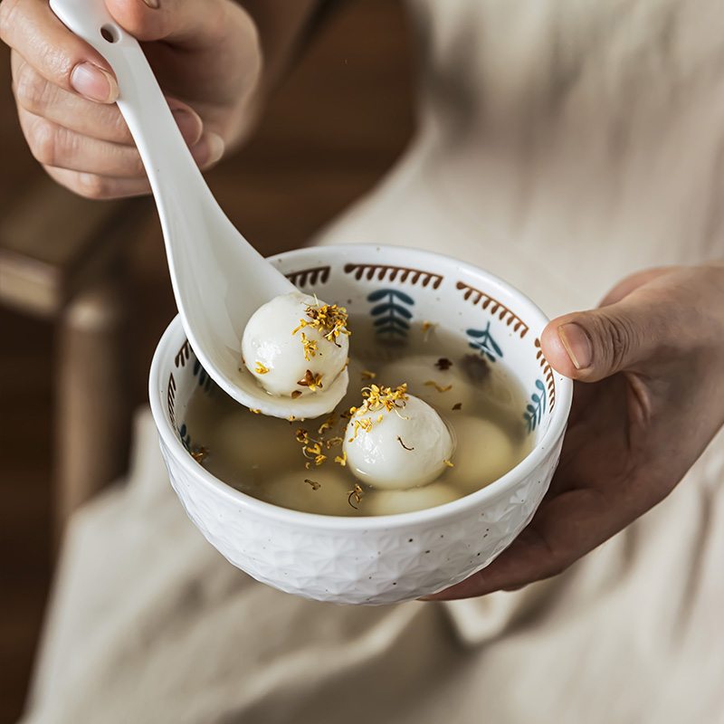 【浮雕小花质感】陶瓷小碗高颜值