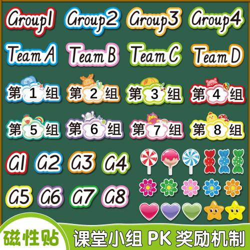 课堂小组分组PK磁性黑板贴教具