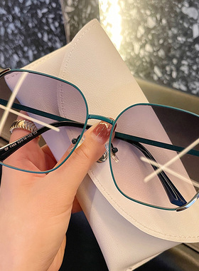 2023新款网红太阳镜男女韩版方形防紫外线椭圆墨镜个性高级感眼镜