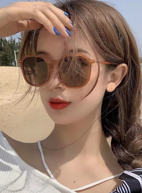 2023新款复古韩版ins风凹造型墨镜街拍时尚高级感茶色太阳眼镜