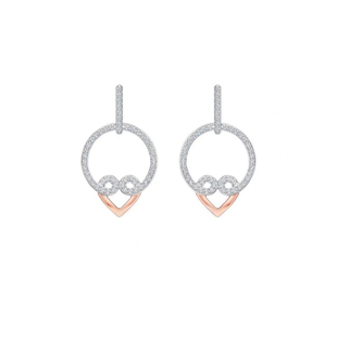 别致的爱恋白金玫瑰金女耳饰耳钉耳环网红同款镶嵌施华洛水钻