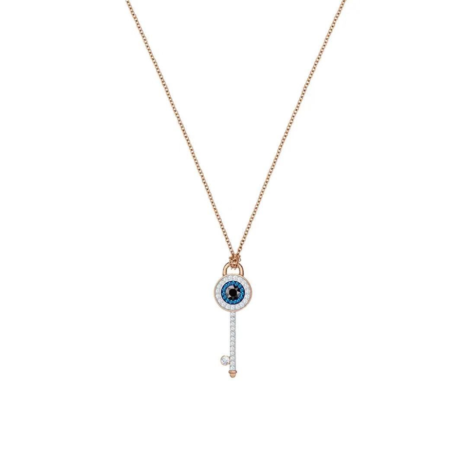 浪漫钥匙白金奥地利水钻吊坠项链
