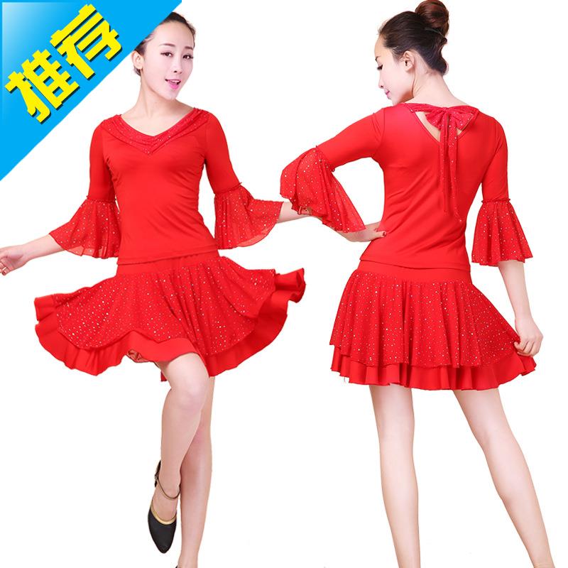 云b裳恋衣新款杨艺广场舞蹈服装喇叭袖上衣拉丁舞短裙子套装演出|msdalam kategori Butik wanita / wanita, pakaian/pakaian kebangsaan/peringkat pakaian, pakaian kebangsaan/pakaian - dari Buy2taobao.com untuk memberikan perkhidmatan ejen Taobao profesional membeli