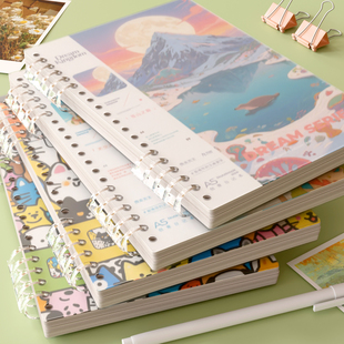 活页日记本小学生一年级二年级三年级男孩女孩儿童笔记本作文本绘画日记本田字格方格拼音写周记本子小学语文