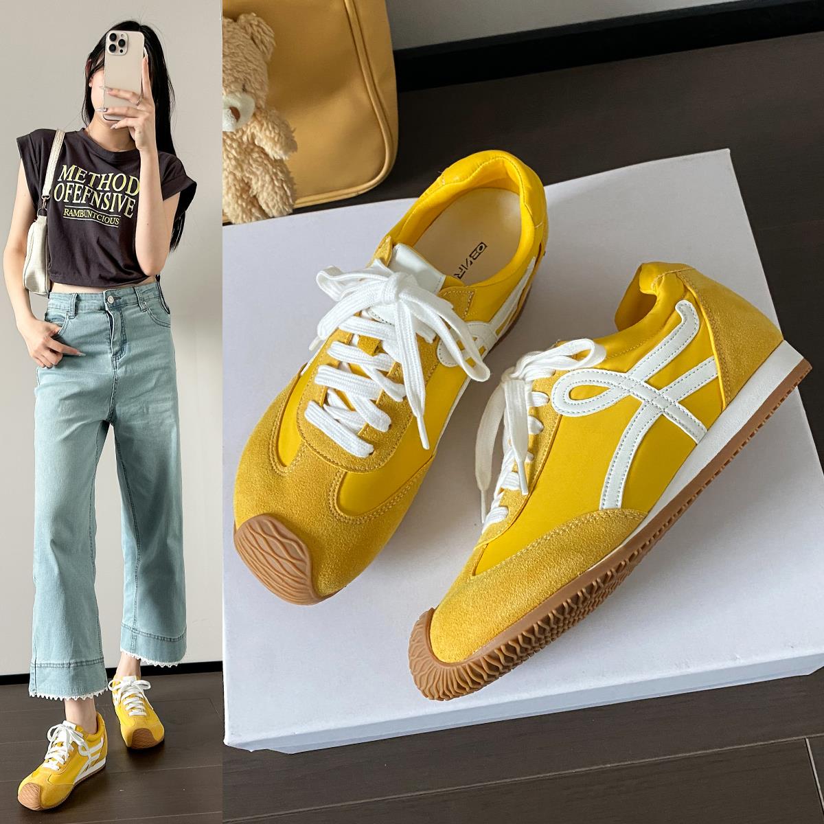 德训鞋女休闲内增高透气