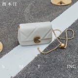 西木汀 Кожаная цепь, небольшая сумка через плечо, белая сумка на одно плечо, на цепочке