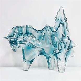 抽象艺术装 饰家居摆件售楼处酒店大堂玄关雕塑会所大厅透明工艺品