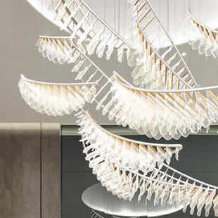设计师帆船亚克力LED售楼部酒店大堂客厅吊灯现代简约创意餐厅灯