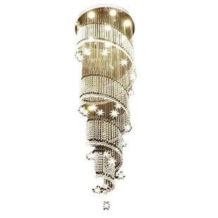 现代简约楼梯水晶灯别墅复式 楼挑空大吊灯酒店大厅旋转水晶吊灯