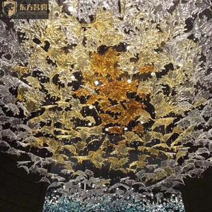 非标定制酒店工程吊灯创意艺术造型设计枫叶吊灯客厅卧室玻璃吊灯