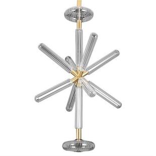 雪花玻璃琉璃吊灯刻槽创意现代客餐厅别墅复式 楼后现代楼梯吊灯具