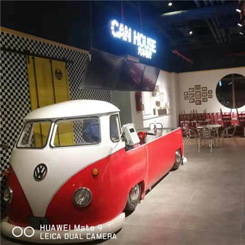 创意汽车吧台前台商场冰糕冷饮售卖车展示柜货架婚庆花车促销车