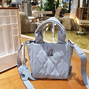 新款韩国专柜代购KANGOL袋鼠3879#斜挎包小方包托特包磁扣闭合