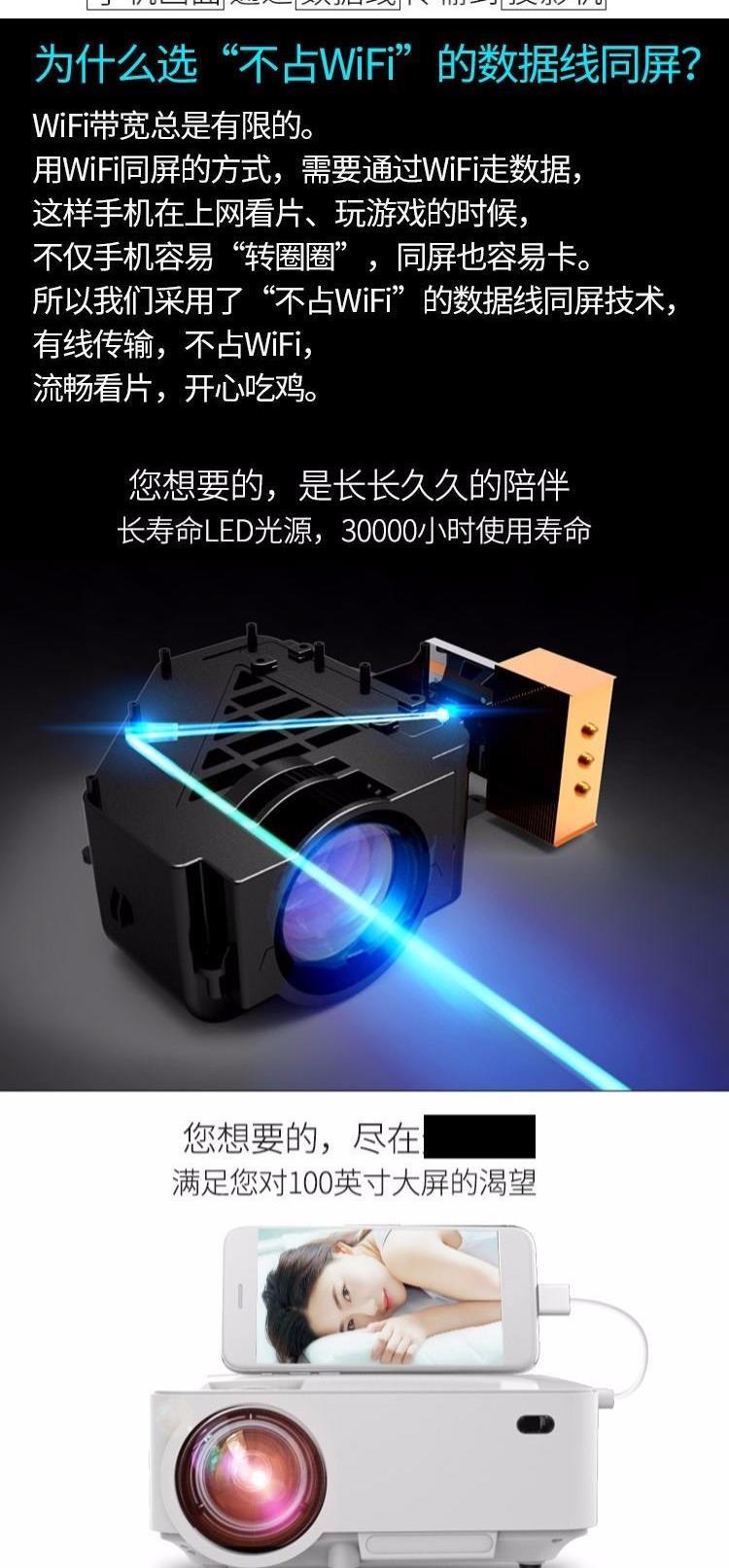 Máy chiếu Head Camera HD Home Home Phía sau Chiếu Thông minh Tòa án Di động Điện ảnh không dây hình ảnh wifi - Máy chiếu máy chiếu tại nhà