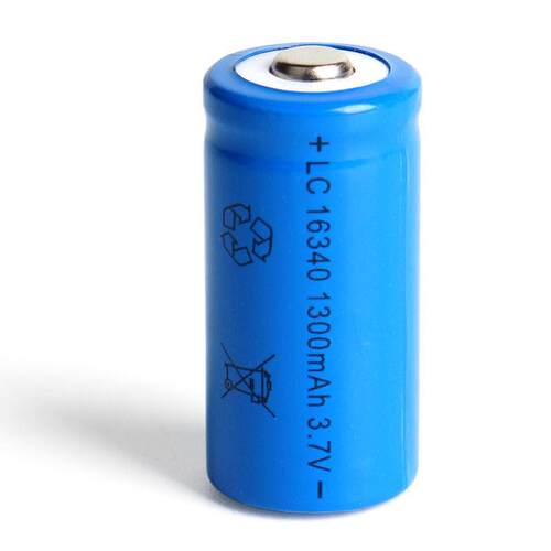 厂家CR123A/16340 1300MAH 3.7V 激光瞄准器平头尖头锂电池