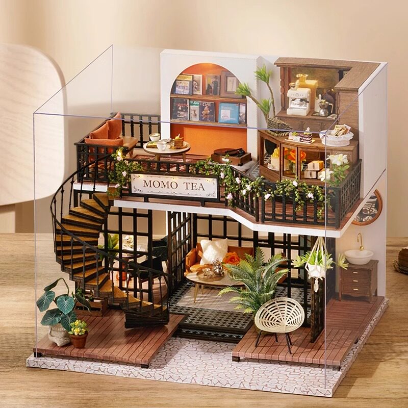 diy小屋手工制作房子微缩场景迷你拼装模型别墅女孩玩具生日礼物