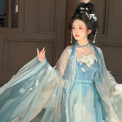 异志阁原创齐腰蒲公英刺绣汉元素