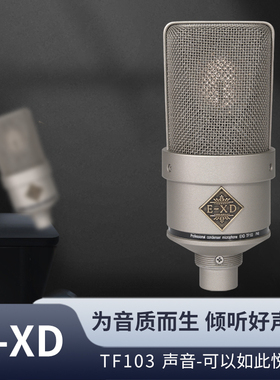 EXD TF103大振膜金属管体麦克风主播网红电脑直播K歌录音专用
