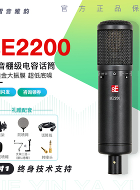 美国sE 2200专业电容麦克风录配音大振膜人声话筒主播直播K歌套装
