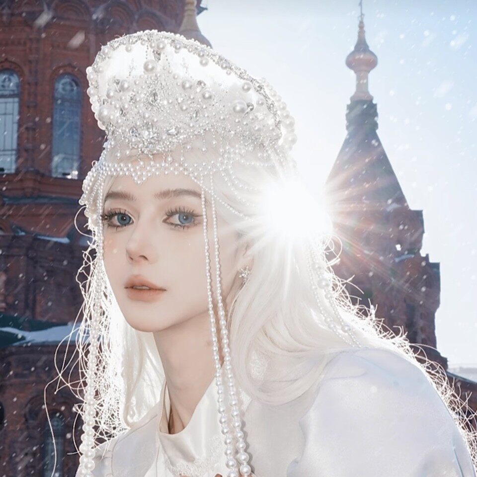 新款俄罗斯民族服饰公主裙服装头饰哈尔滨旅拍头饰索菲亚发冠帽子