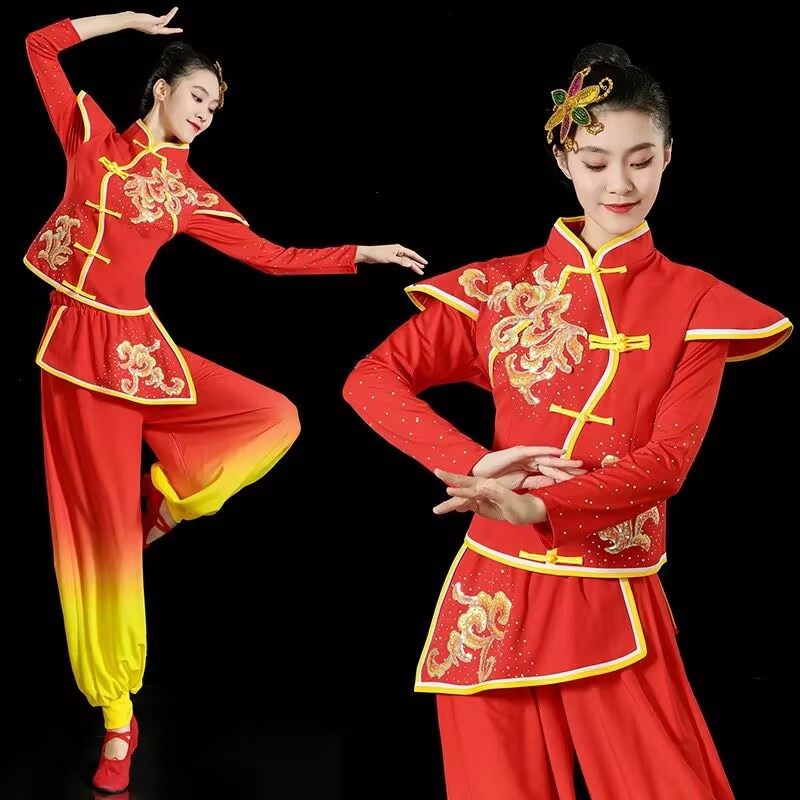 喜庆秧歌服女现代大型舞蹈腰鼓服打鼓服舞龙威风锣鼓中国风演出服,女装/女士精品,民族服装/舞台装,淘宝优惠券,粉丝福利购,淘宝优惠卷