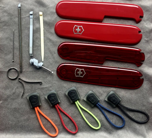 全新91mm瑞士军刀猎人工匠英雄原装金属标贴片刀柄外壳盖板配件