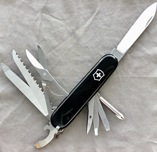 (定制款)维氏91mm瑞士军刀4层主刀开瓶器十字改锥剪刀木锯钢锯