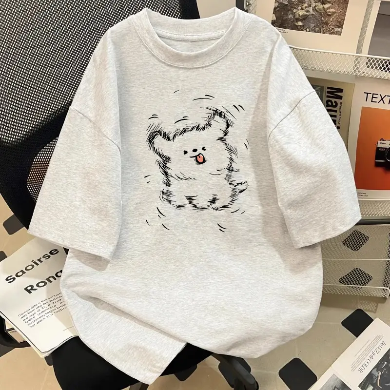 【重磅纯棉】休闲运动短袖男女中性美式印花T恤夏季新款夏装上衣