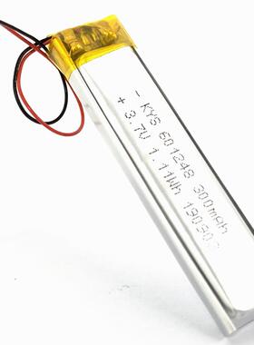 工厂直销601248 601250 300mAh 3.7V纯钴LED灯，录音笔聚合物电池