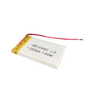 654060聚合物锂电池足容2000mAh 3.7V暖手宝智能门锁学习机锂电池
