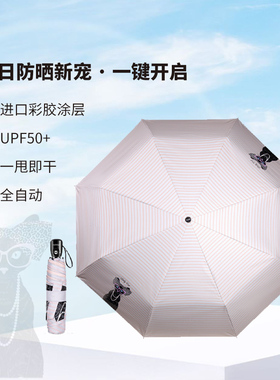 doppler进口太阳伞防晒防紫外线女遮阳防晒伞全自动双层彩胶UPF50