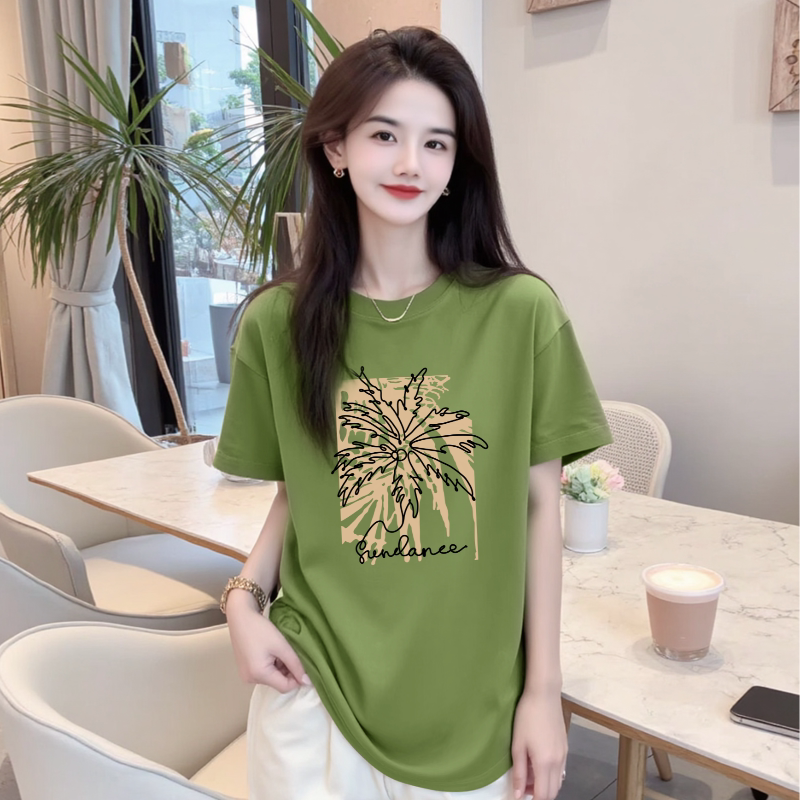李西西【夏威夷】宽松纯棉短袖T恤休闲显瘦印花圆领时尚休闲百搭