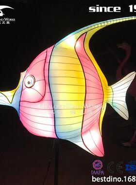 年主题彩灯展览文化街区展示非洲热带鱼景区彩灯工艺制作