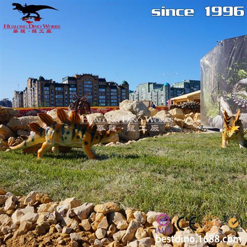 仿真恐龙雕塑模型定制玻璃钢剑龙节日展览演出机械产品工厂