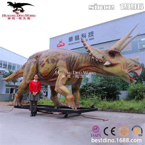 流量仿真恐龙模型仿真三角龙自贡恐龙工厂网红景点参观拍照