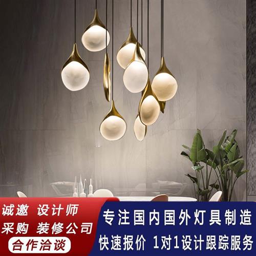 后现代轻奢大厅餐厅吧台楼梯酒店别墅复式设计师样板间组合小吊灯