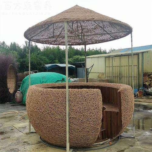 户外藤编鸟巢卡座悬挂座椅套件树上餐厅沙发景区民宿网红打卡道具