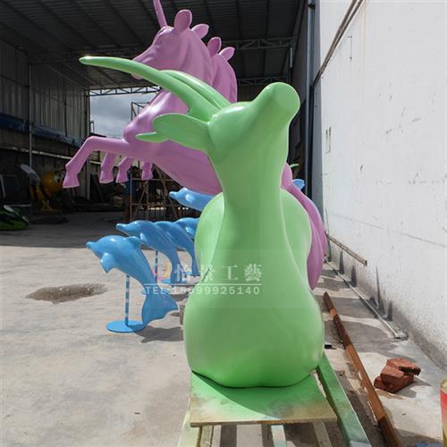 玻璃钢独角兽马雕塑小品摆件泡沫雕塑婚庆影视道具飞马促销