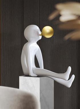 抽象吹泡泡玻璃钢卡通雕塑人物装饰样板房酒店橱窗大型落地摆件