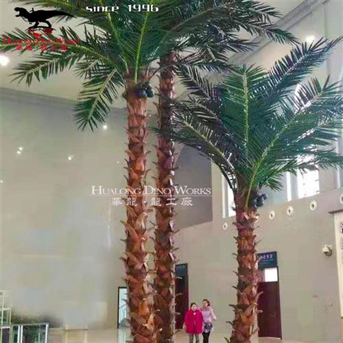 仿真树模型商场造景绿植大型娑罗树芭蕉树藤蔓树叶玻璃钢树干.