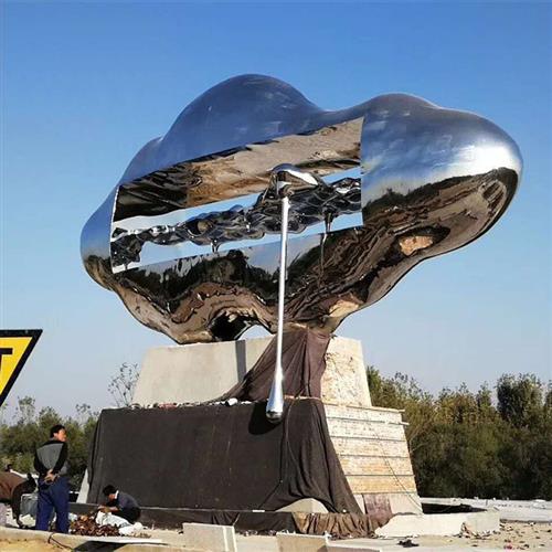 不锈钢凤凰雕塑定制标志性金属飘带发光圆环镂空树异形景观摆件