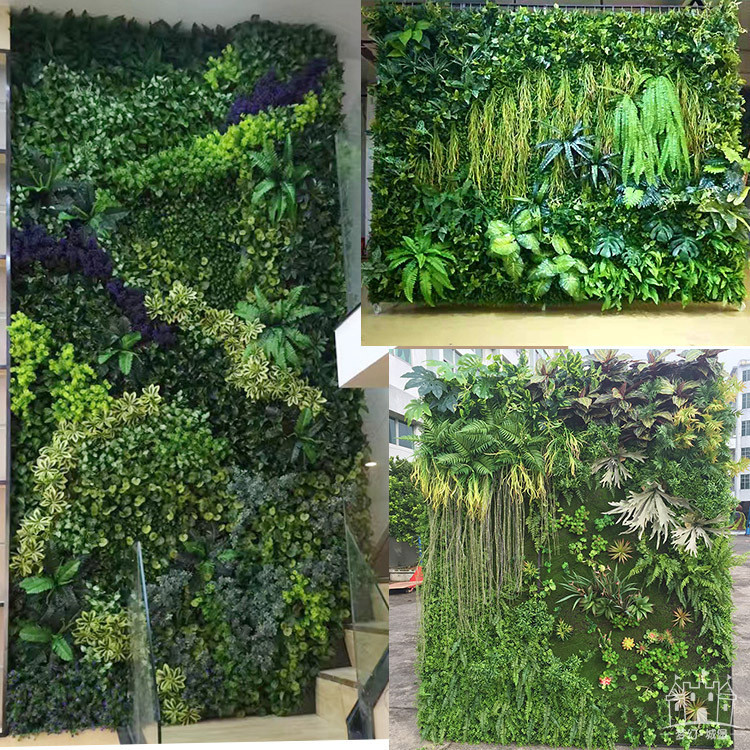 仿真植物墙背景墙门头店招牌装饰花墙绿色塑料假花尤加利绿植墙