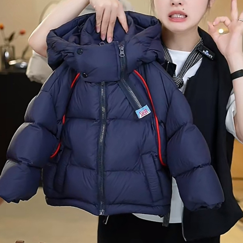 儿童冬装羽绒棉服洋气韩版加厚保暖棉袄外套小男孩帅气时髦棉衣潮