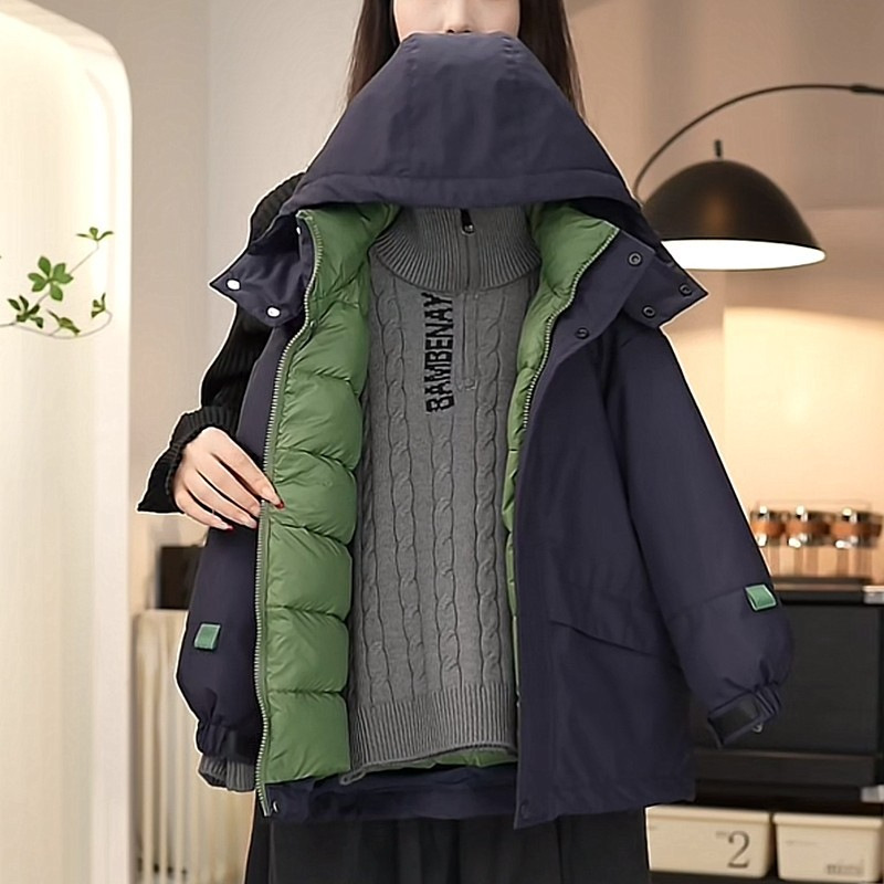 男童儿童羽绒棉服中大童冲锋衣棉袄外套保暖冬季加厚拼色棉衣宝宝